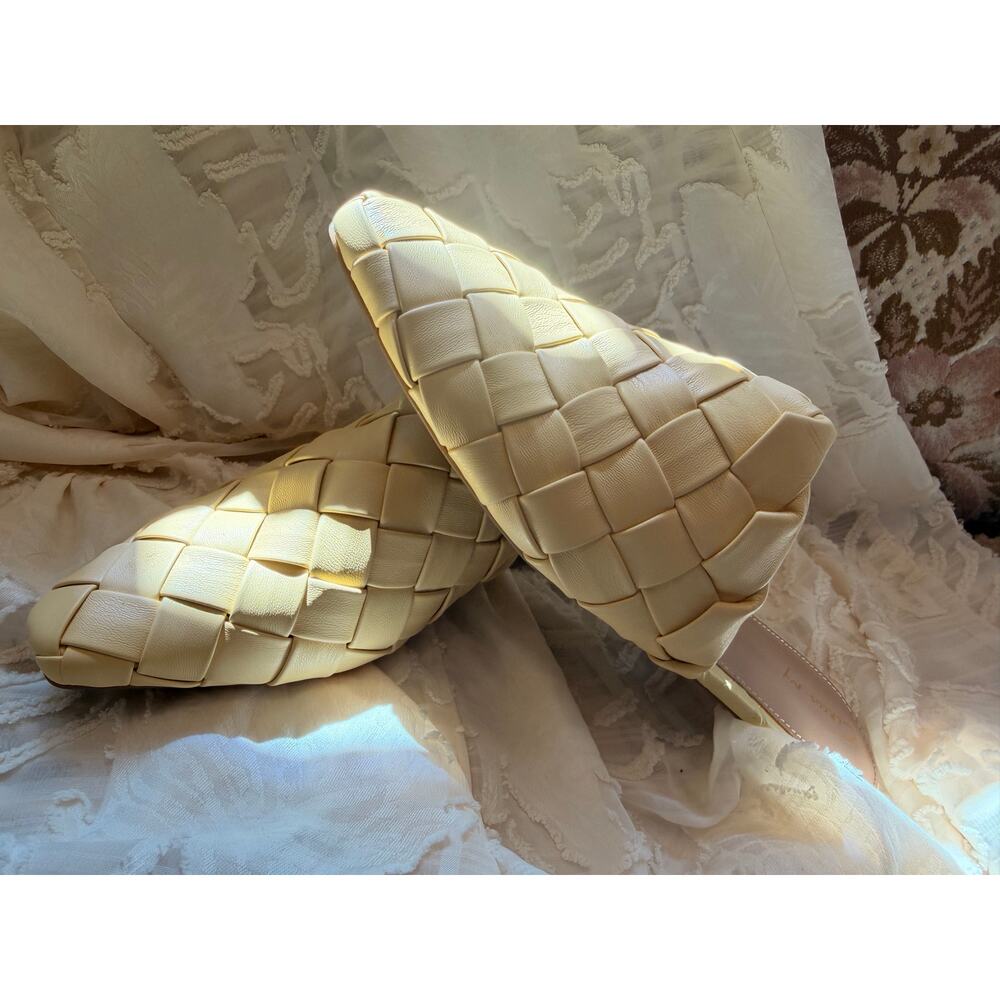 Circus NY Woven Mule Flats Cream Beige 8.5 Padded Slip On Slides Braided Loafers